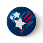 Hand Over Your Heart Button on Navy