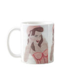 Hand Painted Art Pink Lady Coffee Mug Cup mugs