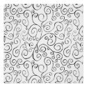 Hand-Painted Black Curvy Pattern on White