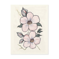 Hand Painted Blossoms Postcard