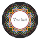hand painted doodle ornament frame sticker