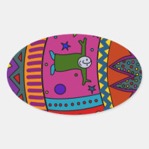 Hand painted ethnic African Easter egg Stickers