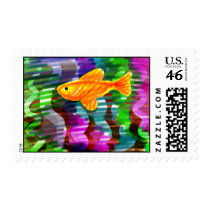 Hand-Painted Goldfish + Vivid Colors postage by dinijaz Hand-Painted Goldfish + Vivid Colors postage