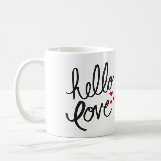 Hand-Painted "Hello Love" Coffee Mug