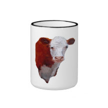 Hand Painted: Hereford Cow: Animal, Farm, Ranch Mug