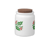 Hand Painted Look Holly Jar candyjar