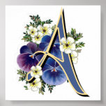 Hand Painted Pansies - IInitial - A Posters