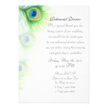Hand Painted Peacock Feathers Rehearsal Dinner Personalized Announcements