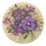 Hand Painted Purple Pansies Sticker