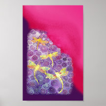 Hand Painted Silk Dragonfly Poster by Cyn Mc