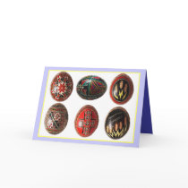 Hand Painted Ukrainian Easter Eggs Greeting Card