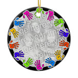 Hand Print Border Christmas Tree Ornaments