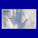 Hand-print-in-snow1686 WINTER SNOW HAND PHOTOGRAPH business cards
