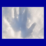 Hand-print-in-snow1686 WINTER SNOW HAND PHOTOGRAPH postcards