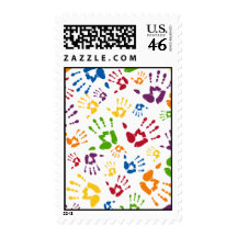 Hand Print Postage Stamp