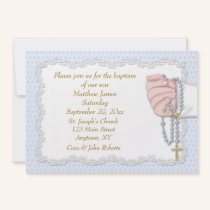 Hand Rosary Beads Blue invitations
