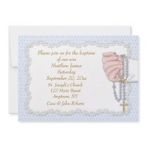 Hand Rosary Beads Blue Personalized Announcements