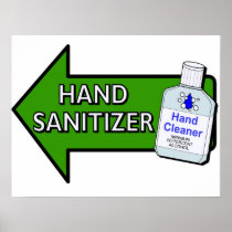 Hand Sanitizer Restroom Sign posters
