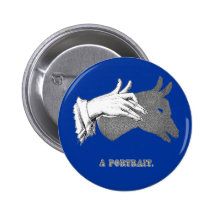 Hand Shadow Art from an Antique Book "Portrait" Pinback Button