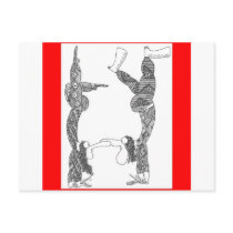 hand stands post card