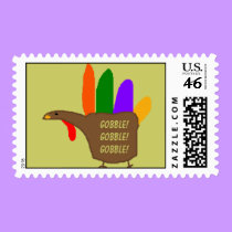 Hand Turkey - Thanksgiving postage stamps stamps