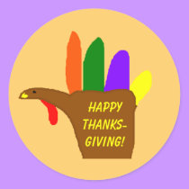 Hand Turkey - Thanksgiving stickers