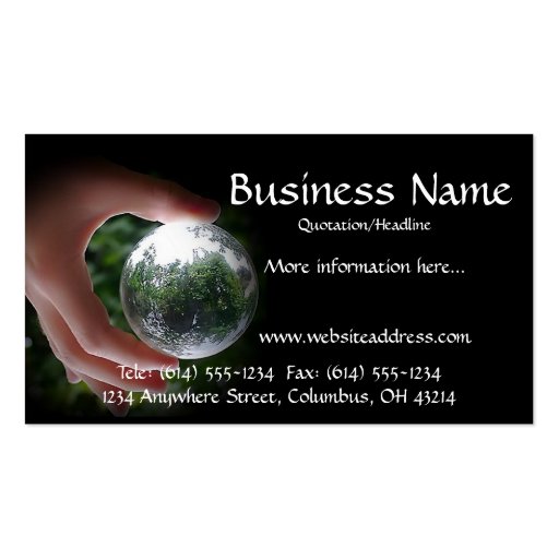 Hand with Glass Bauble Business Cards