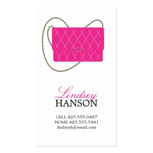 Handbag Calling Card Business Card (front side)