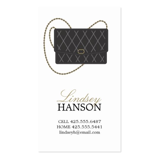 Handbag Calling Card Business Card Templates (front side)