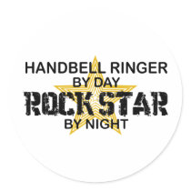 Handbell RInger Rock Star by Night Round Sticker