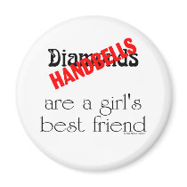 Handbells are a girl's best friend fridge magnets
