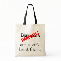 handbells are a girl's best friend tote bags