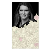 Handdrawn flower border business card template