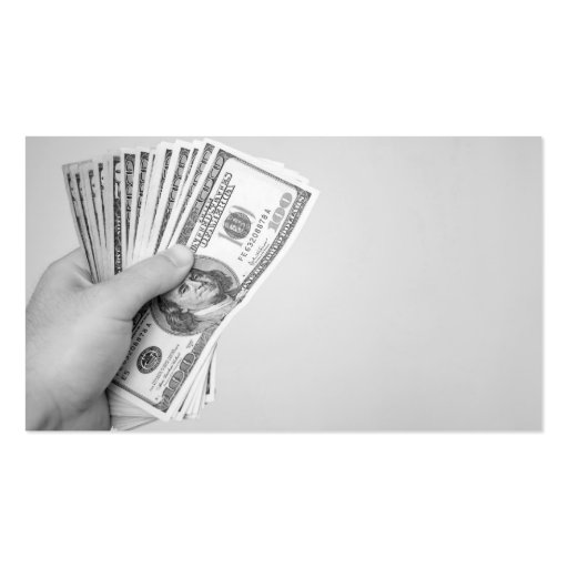 Handful of Money Business Card Template (front side)