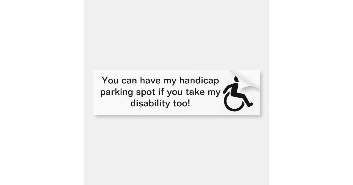 Handicap Bumper Sticker Zazzle