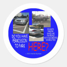 HANDICAP PARKING 6 STICKERS
