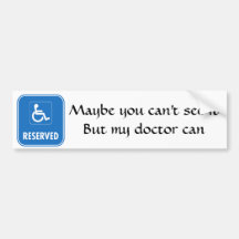 Handicap Parking Sign Bumper Stickers