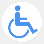 Handicapped blue design! round sticker
