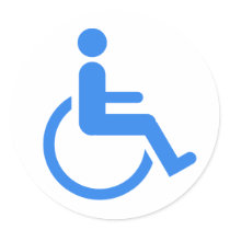 Handicapped blue design! round sticker