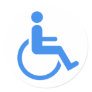 Handicapped blue design! round sticker