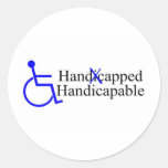 Handicapped Handicapable 2 Round Stickers