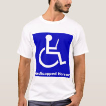 Handicapped Horror (Blue) t-shirts by tonygeorge Handicapped Horror (Blue) t-shirts