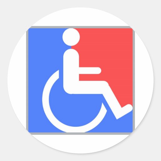 Handicapped original design! classic round sticker | Zazzle