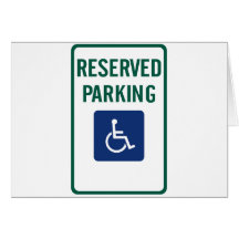 Handicapped Reserved Parking Highway Sign Greeting Card