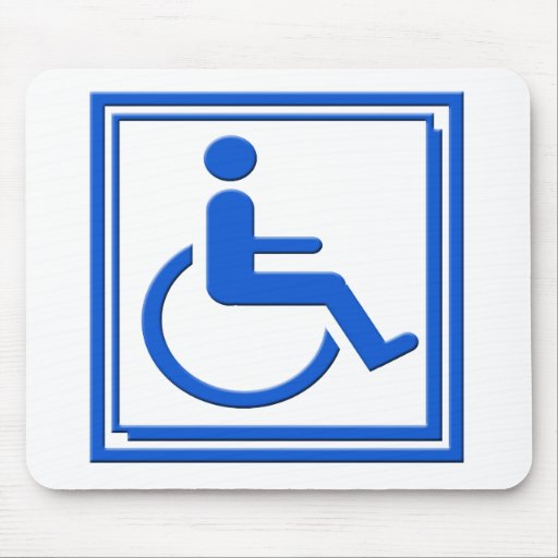 Handicapped Stylish Symbol Blue Mousepads
