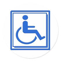 Handicapped Stylish Symbol Blue Stickers