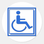 Handicapped Stylish Symbol Blue Stickers