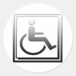 Handicapped Stylish Symbol Chrome Silver Sticker