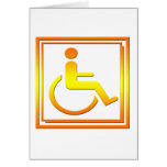 Handicapped Stylish Symbol Yellow Orange Greeting Card