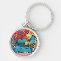 Handkerchief Turtle Colorful Red Keychain